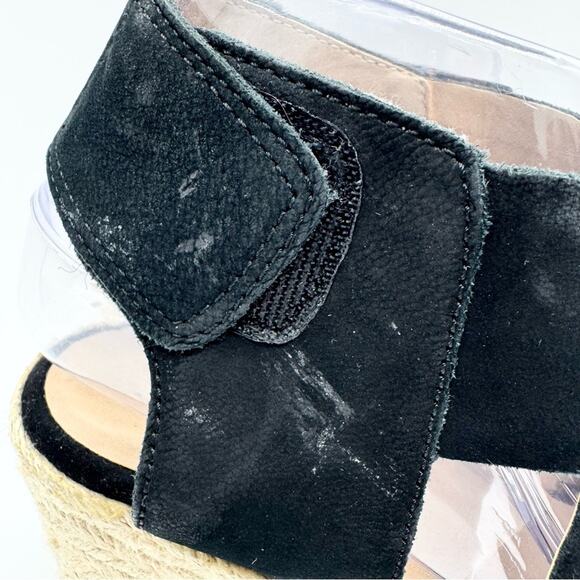 Soul Naturalizer Oshay Black Leather Espadrille Strappy Wedge Heel Sandal Size 6 - Picture 5 of 14
